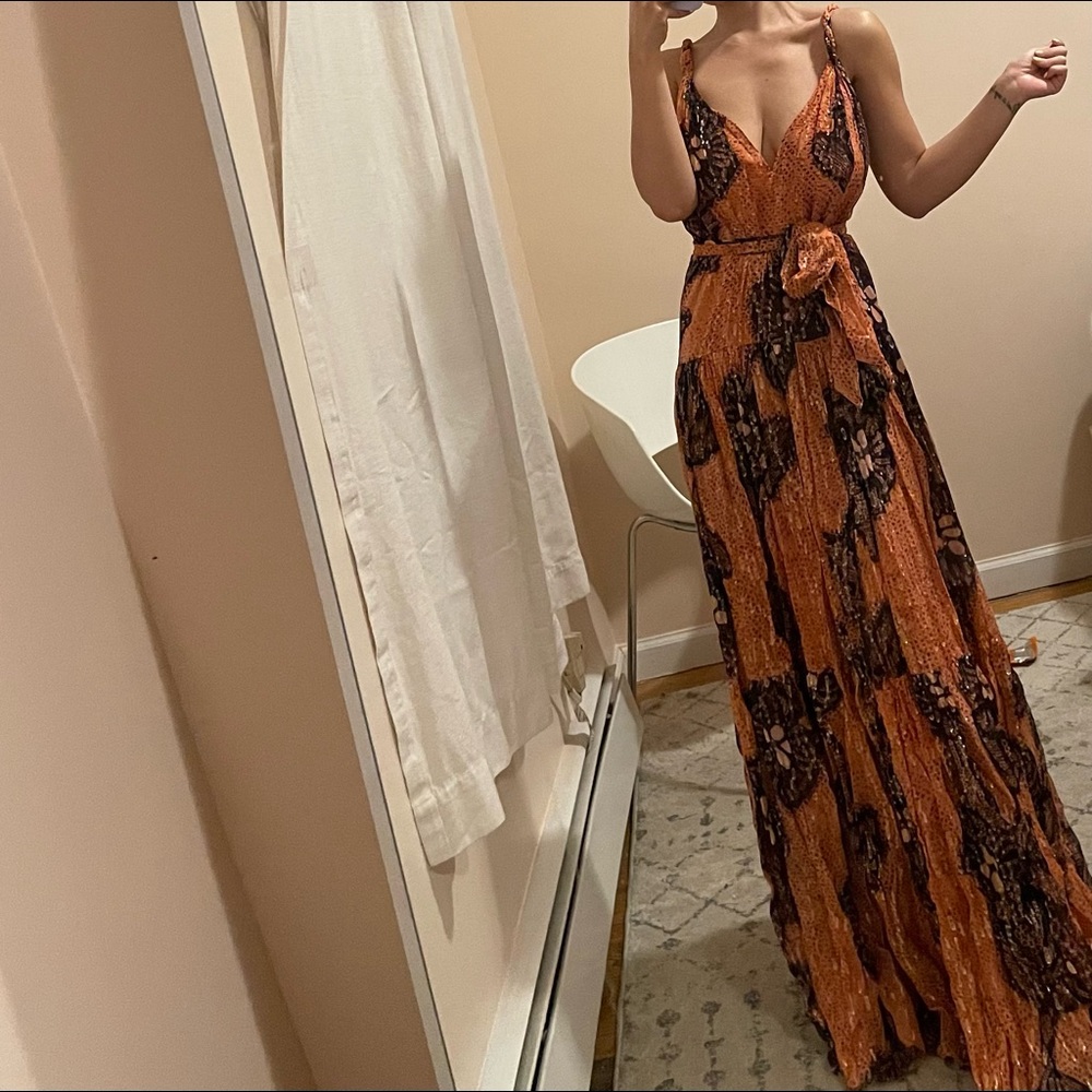Ulla Johnson Kemala Silk Dress in Coral - Size 0